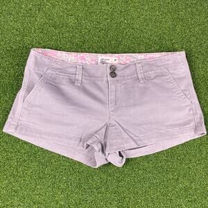 Vintage Y2K American Eagle Light Gray Chino Low Rise Micro Short Sz 2